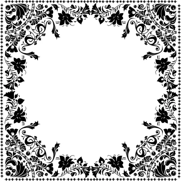 Décoration de fleurs carrées avec cadre — Image vectorielle