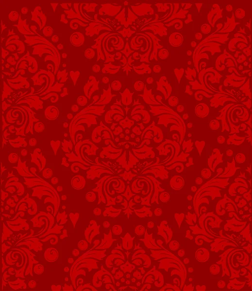 Red curled symmetric background — Stock Vector