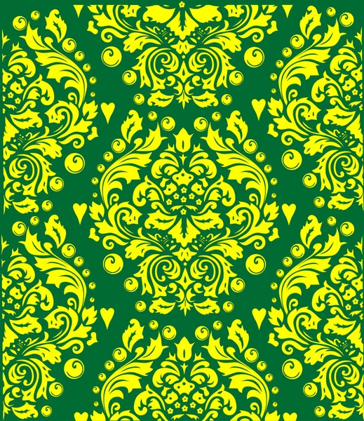 Or et fond décoré vert — Image vectorielle