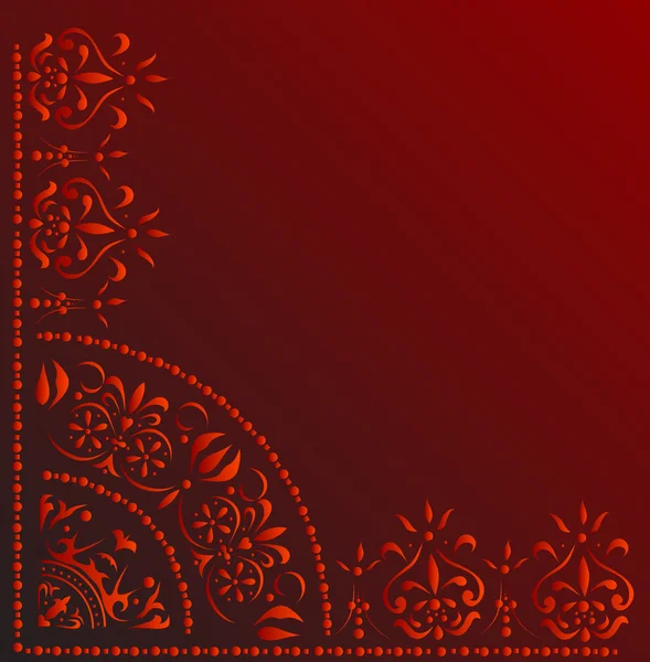 Kırmızı köşede dekorasyon — Stok Vektör