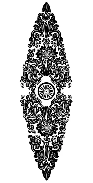 Tira ornamental negra simétrica — Vector de stock