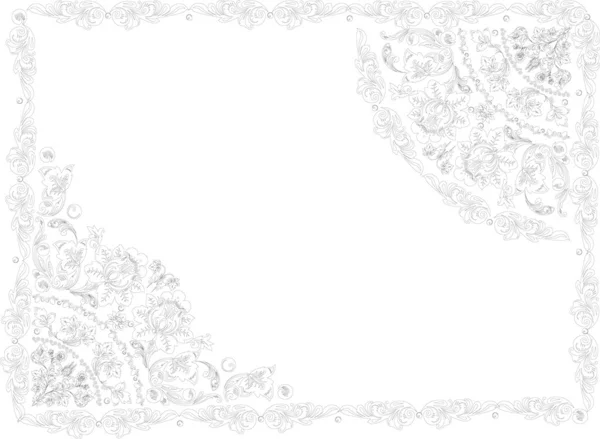 stock vector floral frame decoration sketch