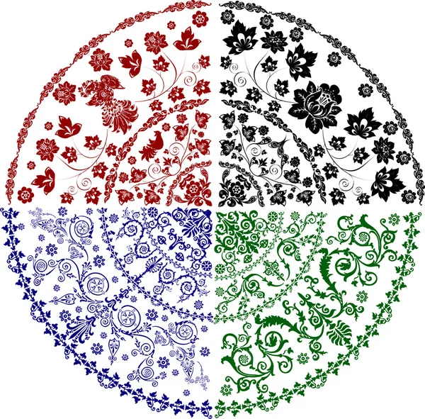 Four color quadrants collection — Stock Vector