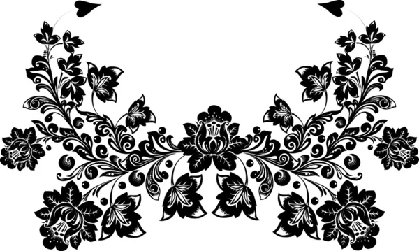 花が付いている水平装飾 — ストックベクタ