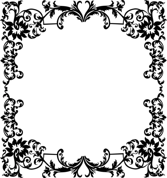 Beautiful curled floral frame — Stock Vector