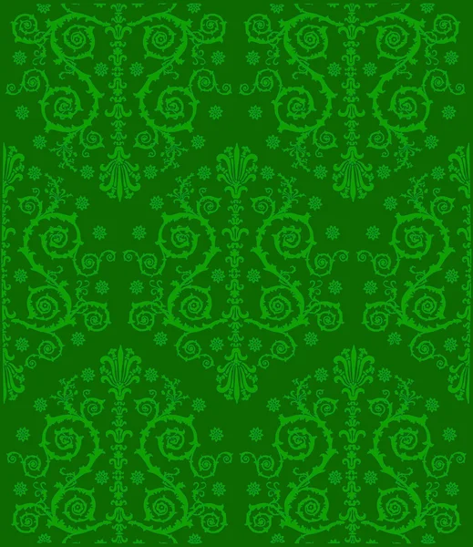 Groene gekrulde symmetrische achtergrond — Stockvector