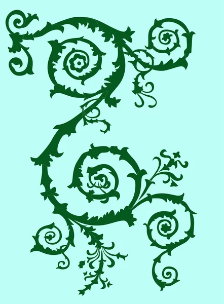 Boucles de plantes vert foncé — Image vectorielle