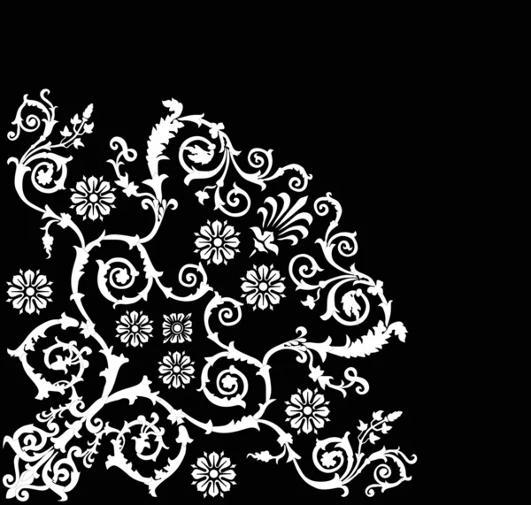 白い花の簡単なコーナー — ストックベクタ