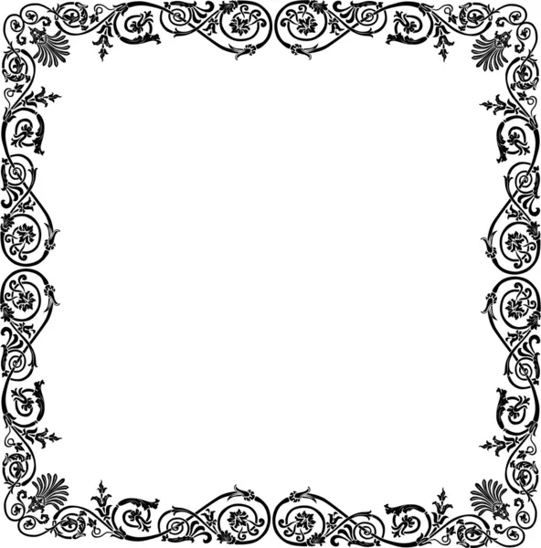 Design cadre noir bouclé — Image vectorielle