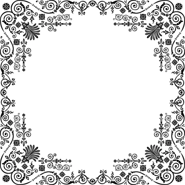 Черный традиционный кадр на белом — стоковый вектор