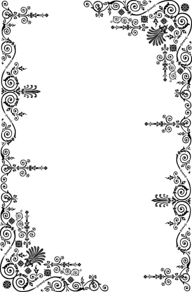 Motif de cadre bouclé noir — Image vectorielle