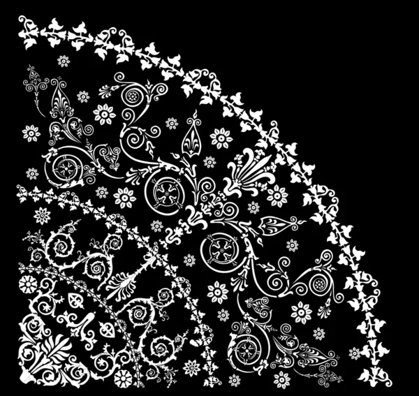 Скрученный белый цветочный квадрант — стоковый вектор