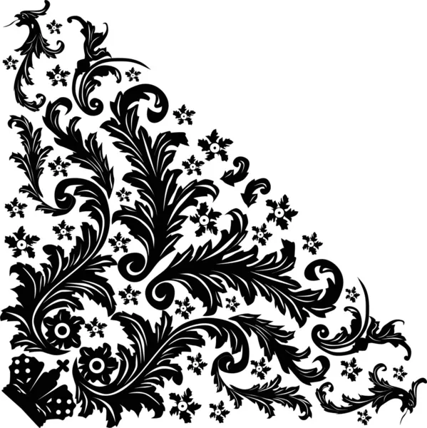 Medio cuadrado negro decoración — Vector de stock