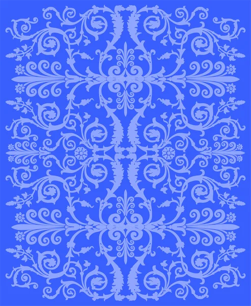 Blauwe gekrulde decoratie illustratie — Stockvector
