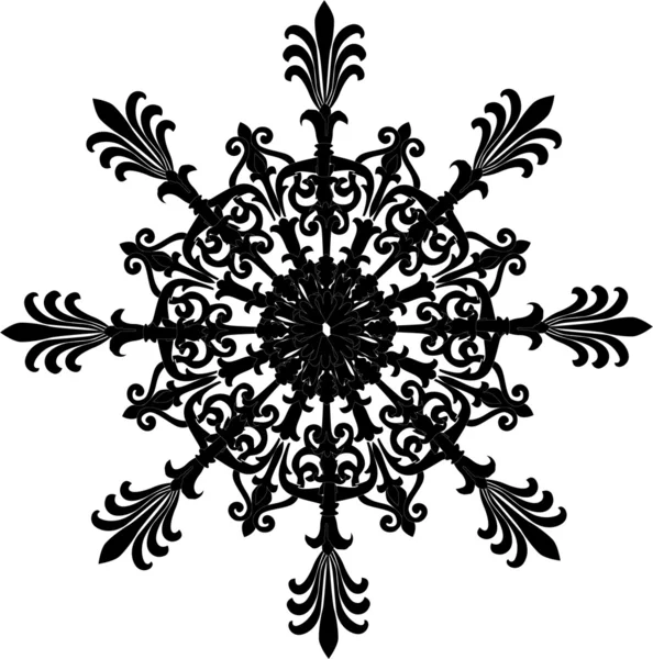 Ronde simple décoration noire — Image vectorielle