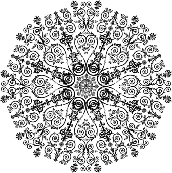 Дизайн с декорированным черным кругом — стоковый вектор