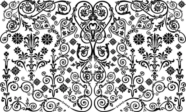 Raya decorada blanco y negro — Archivo Imágenes Vectoriales