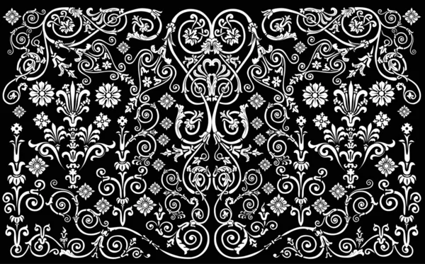 Weiß und schwarz verzierte Muster — Stockvektor