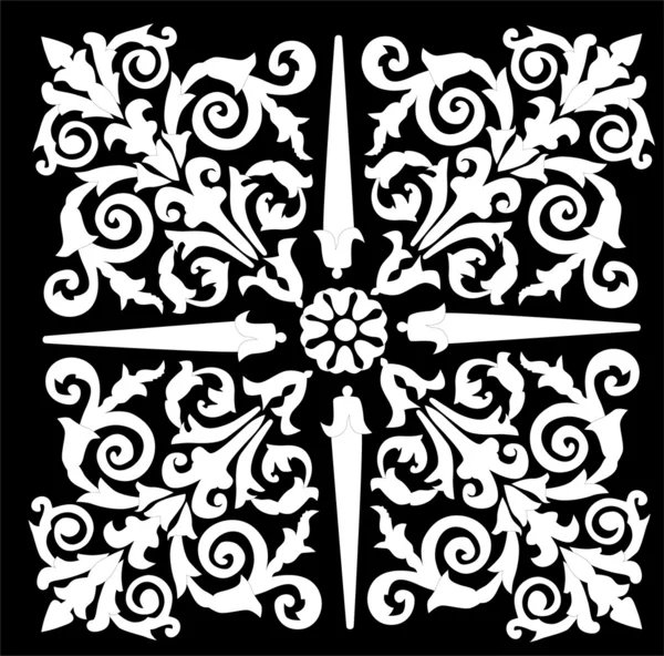 Белый квадратный абстрактный орнамент — стоковый вектор