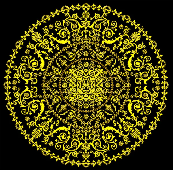 Золотой скрученный круглый декор — стоковый вектор