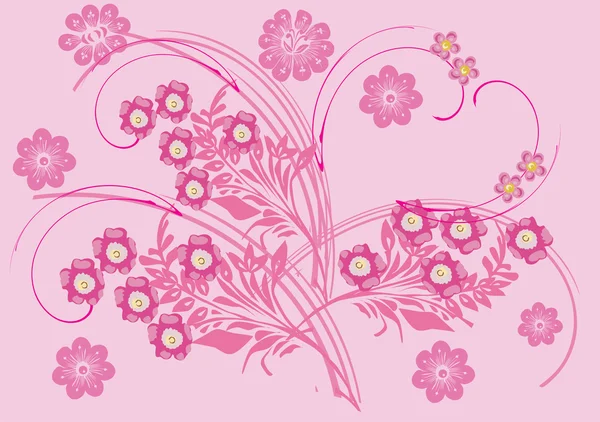 Pink flower branch background — Stock Vector