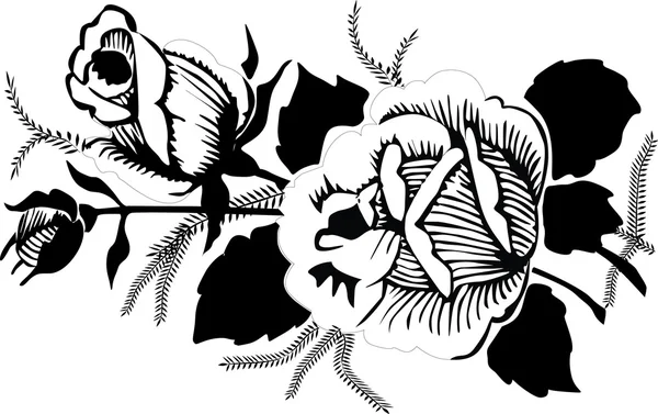 Skizze schwarzer Rosen — Stockvektor