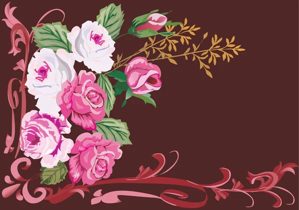 粉红玫瑰角模式 — 图库矢量图片