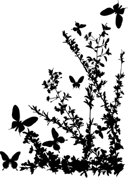 Esquina con flores de cerezo — Archivo Imágenes Vectoriales
