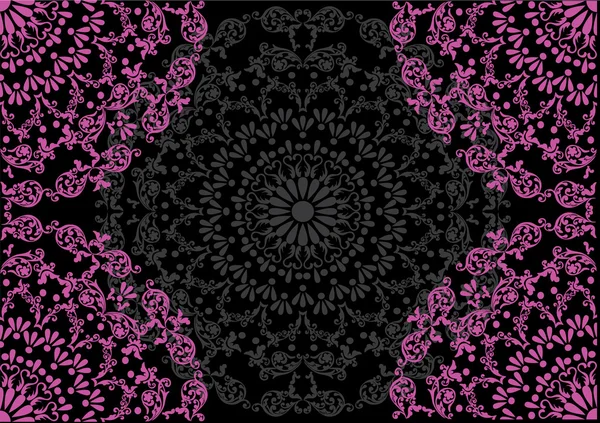 ブラック パターンにピンクの象限 — ストックベクタ