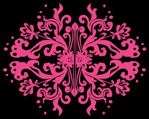 Ornamento simple negro y rosa — Archivo Imágenes Vectoriales