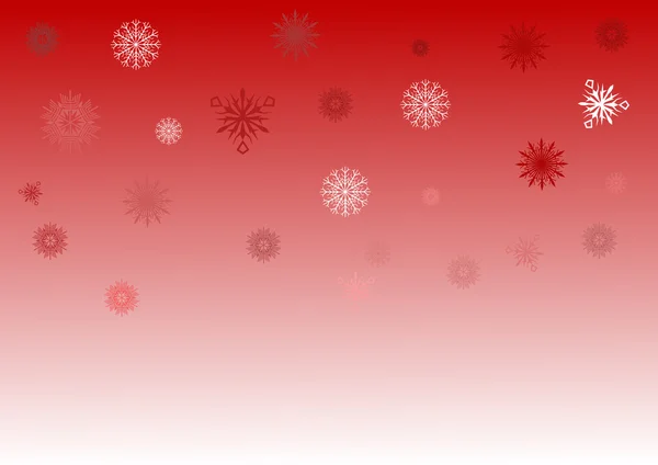 红色和白色雪花背景 — 图库矢量图片