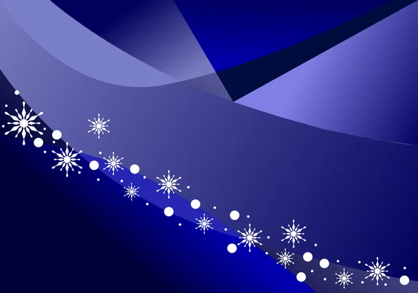 Weiße Schneeflocken auf blauem Hintergrund — Stockvektor