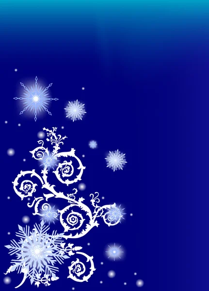 雪和 curles 的背景 — 图库矢量图片