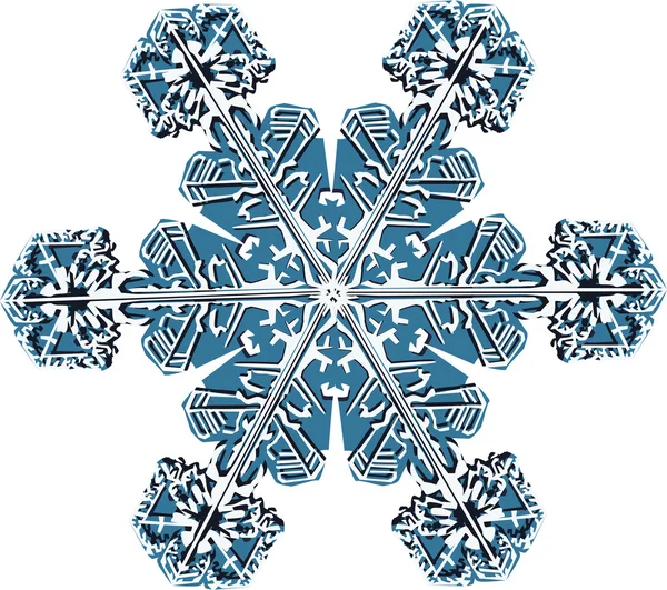 Single blue snowflake — Stock Vector