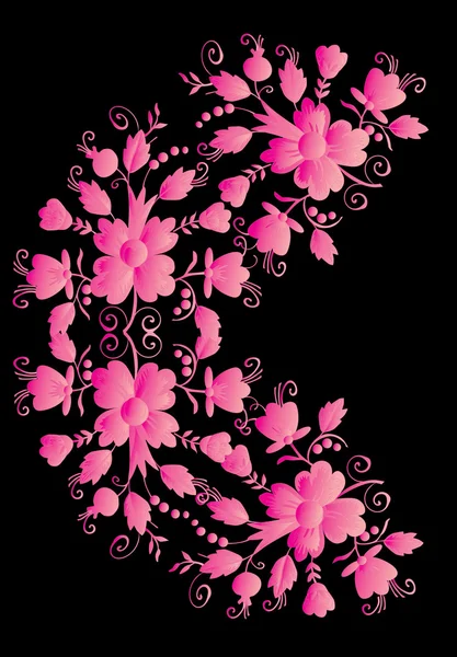 Medio círculo rosa patrón de flores — Archivo Imágenes Vectoriales