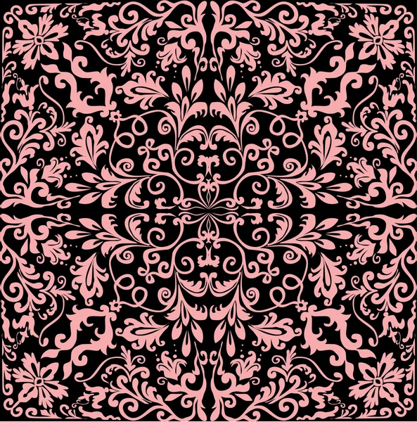 Mooie roze op zwarte vierkante ontwerp — Stockvector