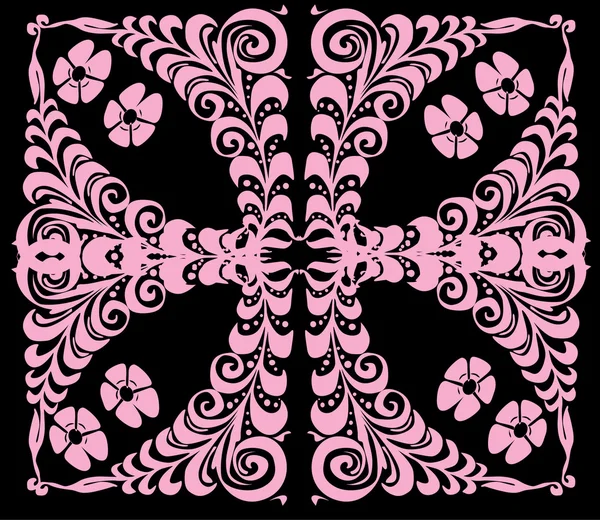 Square pink design on black — Stock Vector