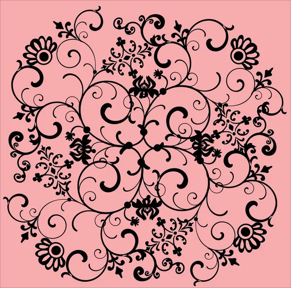 Planta negra rizos sobre fondo rosa — Archivo Imágenes Vectoriales