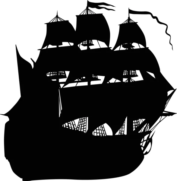 Grande marinaio nero su bianco — Vettoriale Stock