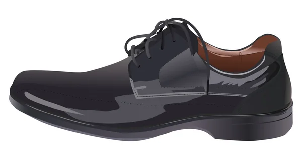 Fekete férfi cipő illusztráció — Stock Vector