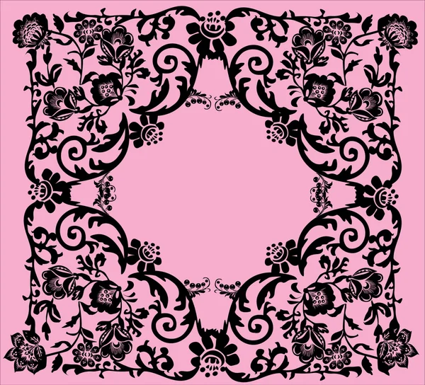 Design carré noir sur rose — Image vectorielle