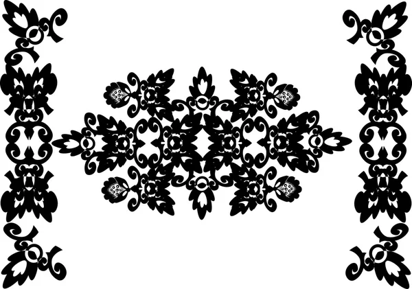 Symmetrisches schwarzes horizontales Muster — Stockvektor