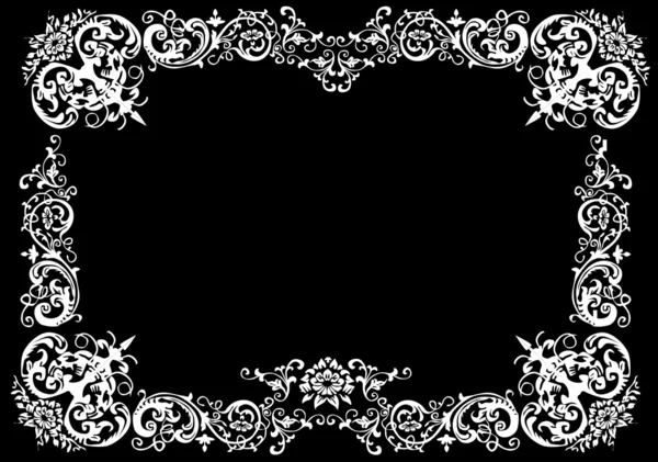 Marco blanco rectangular rizado — Archivo Imágenes Vectoriales