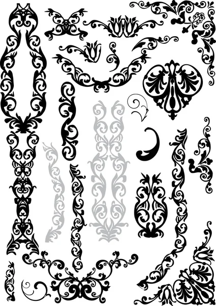 Black and gray design elements — Stock Vector