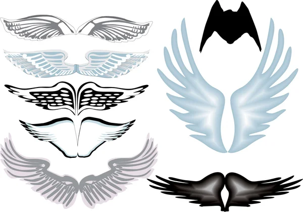 八个天使的翅膀 — 图库矢量图片