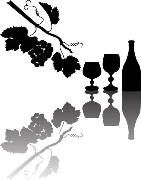 Viña y vino — Archivo Imágenes Vectoriales