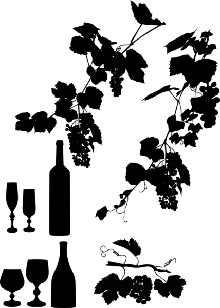 Wina i winorośli — Wektor stockowy