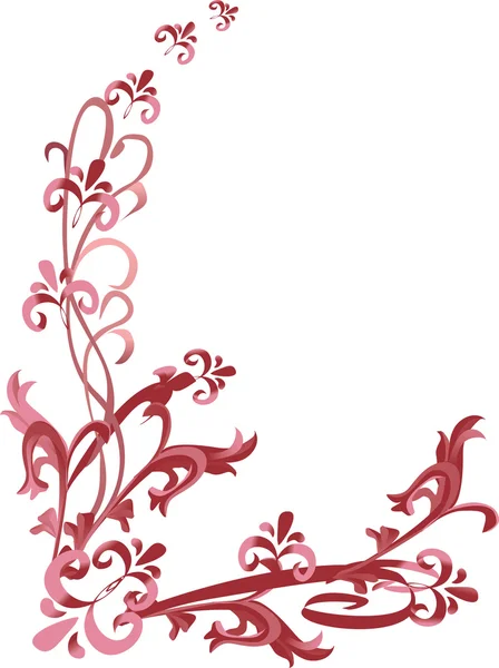 Coin plante rose sur blanc — Image vectorielle