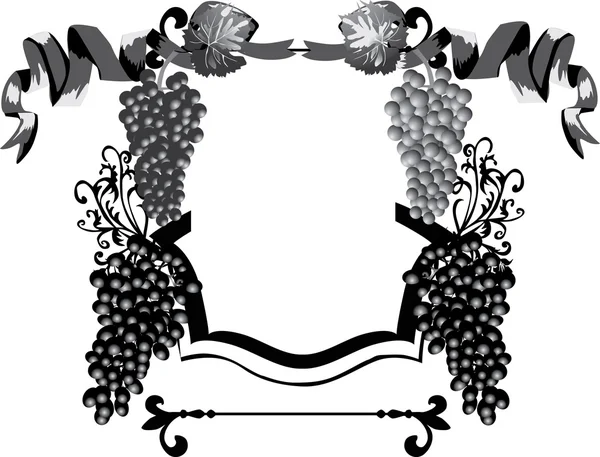 Marco negro y gris con vino — Archivo Imágenes Vectoriales