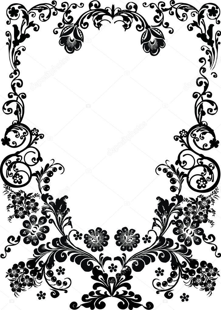 Flower and curled black frame — Stock Vector © Dr.PAS #6327543